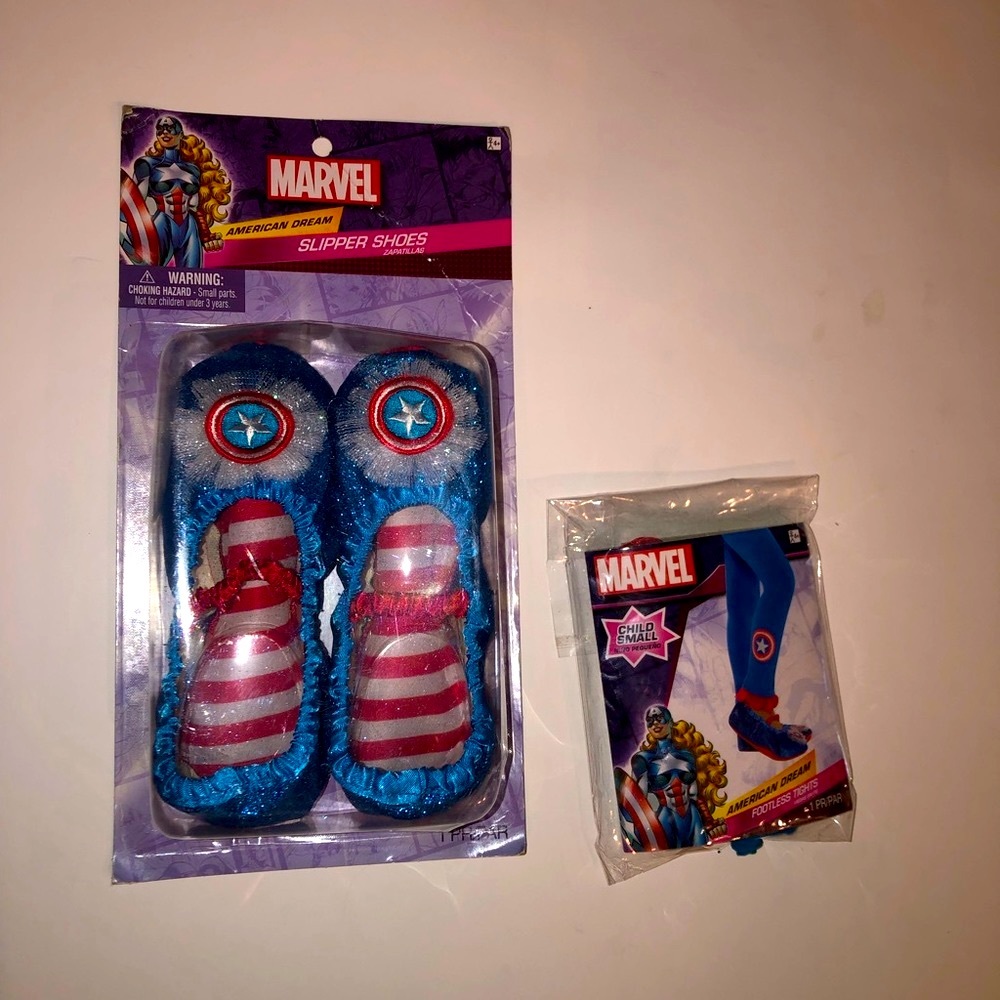🔥5/$55 2 pc Captain America slippers and accessories for young kids